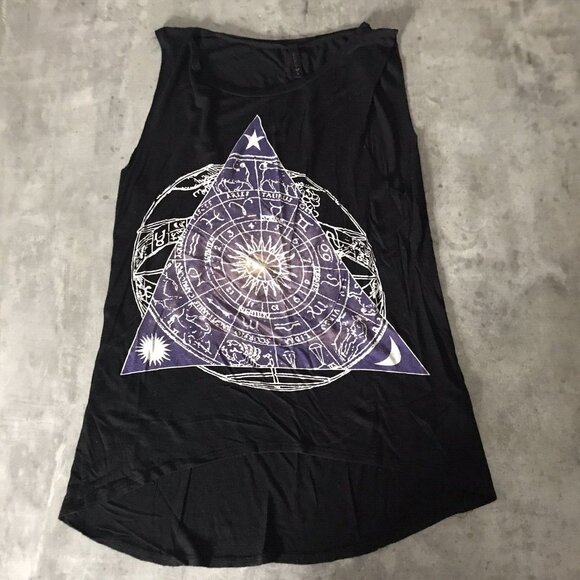 Y2K Full Tilt Top Womens Medium Oversized Horoscope Grunge Mall Goth USA Tank - Picture 9 of 9